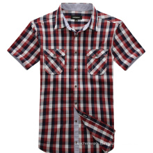 Summer Breathable Checked Short Sleeves Mens Shirt